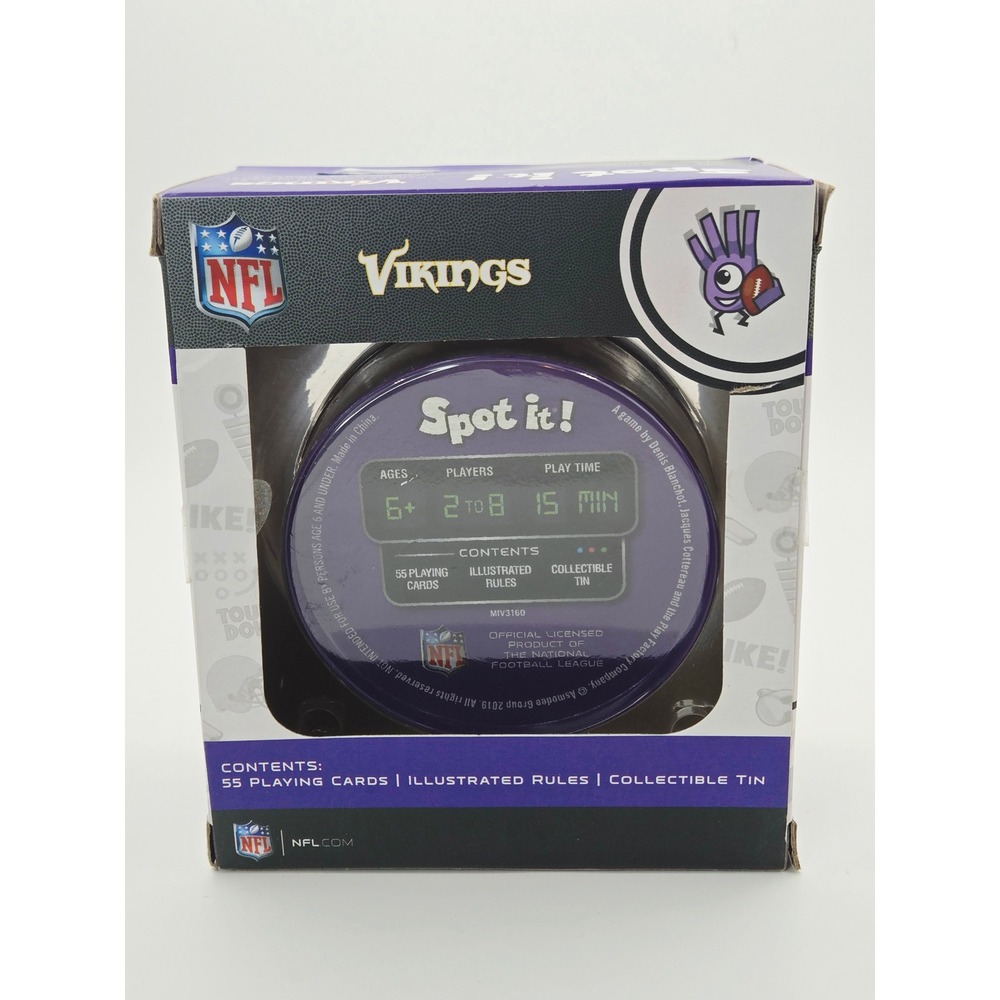 NFL Minnesota Vikings Spot It! Card Game MasterPieces Collectible Tin 41885